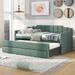 Modern Style Upholstered Daybed with Trundle and Three Drawers, Easy Assembly, Twin Size