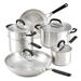 KitchenAid Stainless Steel Cookware Induction Pots and Pans Set, 10-Piece, Brushed Stainless Steel