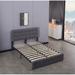 Modern Leathaire Upholstered Platform Bed Frame with Adjustable Headboard, with 12 Rows of Slats