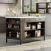 Server Table with 2 Drawers and Bottom Shelf Sideboard Buffet Cabinet - 55.1"W