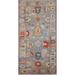 Gray Blue Floral Oushak Oriental Runner Accent Rug Wool Carpet - 2'7" x 5'9"