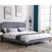 Modern Linen Upholstered Platform Bed - King Size