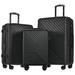 3 Pieces Black Lightweight Luggage Sets Suitcase w/TSA Lock(20"24"28")