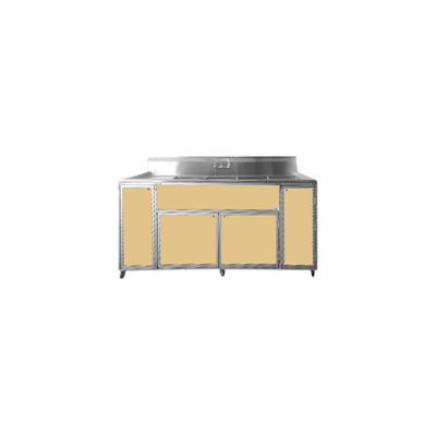 Monsam PSE-2003LA-MAPLE Maple Three Deep Basin Portable Commercial Sink with 2 Drainboards