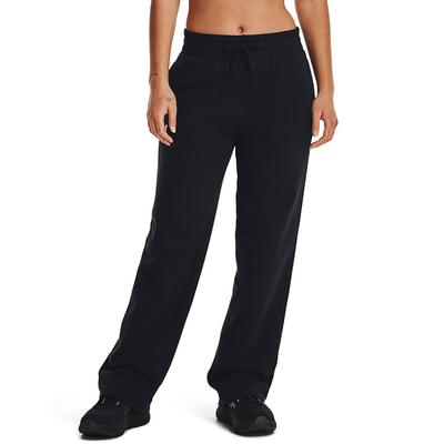 Under Armour Women's Rival Fleece Straight-Leg Pant (Size L) Black-White, Cotton,Polyester