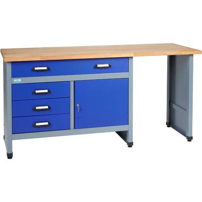 Kupper - Küpper Werkbank 12037, 170 cm breit, 1 Tür, 4 Schubladen, ultramarinblau