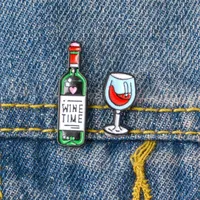 Wein Zeit Mini Nette Wein Und Wein Gläser Paar Pins Rotwein Flasche Tasse Broschen Emaille Pin