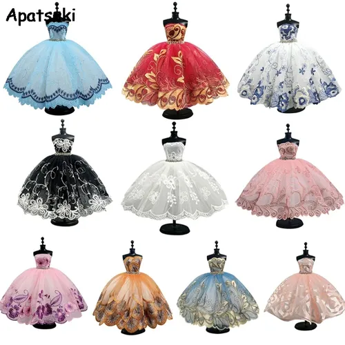 Mode Ballett Tutu Kleid Für Barbie Puppe Outfits Kleidung 1/6 Puppe Zubehör Strass 3-schicht Rock