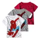 Jungen Geburtstag Wunder Spiderman Shirts kurze Ärmel Casual Sport Kinder Tops Baby Print Superheld