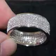 Milangirl Band 5 Reihen Zirkon Ring Cluster Zirkonia CZ Ringe für Frauen Engagement Hochzeit Edlen