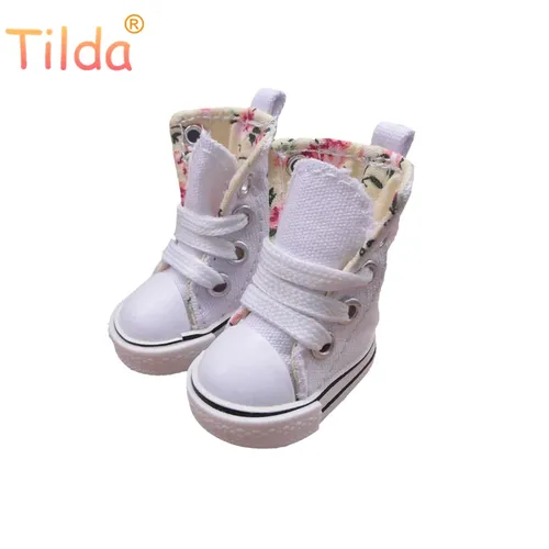 Tilda 3 5 cm Puppe Stiefel für Blythe Puppe Spielzeug 1/8 Nette Leinwand Puppen Schuhe für BJD
