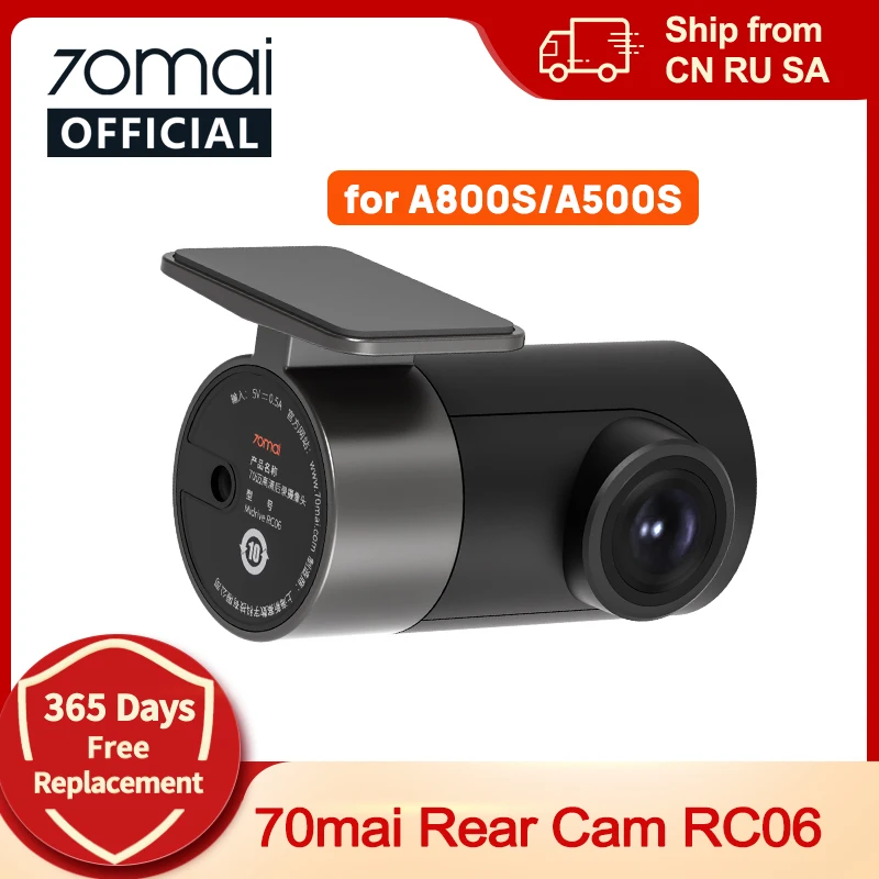70mai Rear Cam RC06 für 70mai 4K Dash Cam 70mai A800 4K Auto DVR Rearview cam 70mai Pro Plus + für A800S & A500S Image
