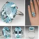 Wunderschöne Charming Große Oval Blau CZ Stein Ring Frauen Mode Überzogene Silber Farbe Kristall
