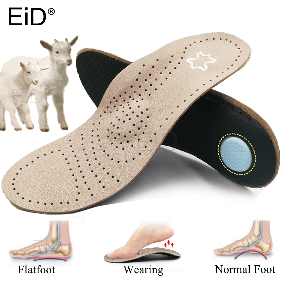 Orthopädische Einlegesohlen aus echtem Leder für Fußgewölbeunterstützungsschuhe, Einlegesohlen für Orthesen, Schuhe, Einlegesohle für Schuhe, Damen und Herren, Plantarfasciiti Image