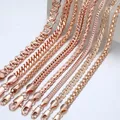 Halskette für Frauen 585 Rose Gold farbe Curb Schnecke Link Kette Gold Farbe Halskette Männer der