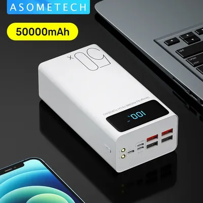 Power Bank 50000 mah tragbares Ladegerät LED Licht Pover bank Power bank mah externe Batterie für iPhone Xiaomi Samsung Huawei Image