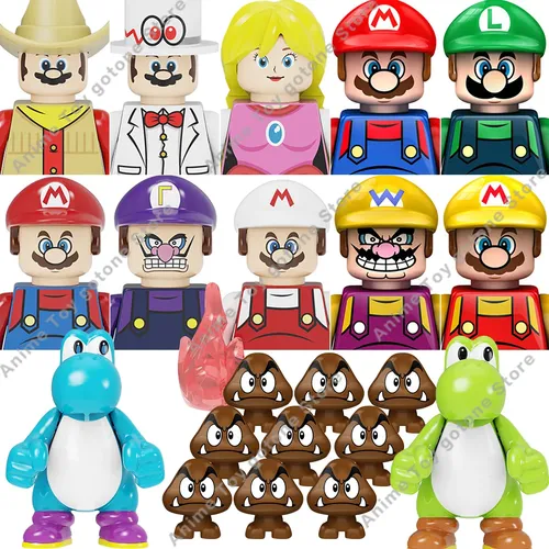 Super Bros Mario Bausteine Luigi mini Aktion spielzeug Figuren Bausteine Spielzeug Ziegel Montieren