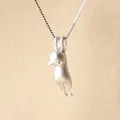 Silber Farbe Halsketten Katzen Anhänger & Halsketten Halskette Edlen Schmuck Colar de Plata VNS8006