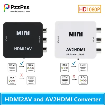 1080P HDMI-kompatibel Zu AV Scaler Adapter Video Composite Konverter RCA zu HDMI-kompatibel CVSB L/R Image