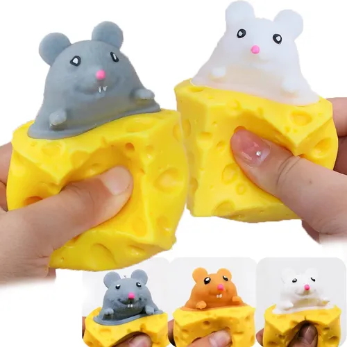 Lustige Pop up Squeeze Spielzeug Käse Maus Tasse Block Spielzeug Kinder Cartoon Stress Relief