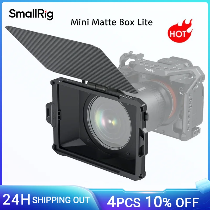 SmallRig Mini Matte Box Lite für spiegellose DSLR-Kameras, kompatibel mit 52 mm/55 mm/58 mm/62 mm/67 mm/72 mm/77 mm/82 mm/86 mm Objektiv 3575 Image