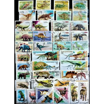 50 teile/los prä historische Dinosaurier Briefmarken alle verschieden von vielen Ländern keine