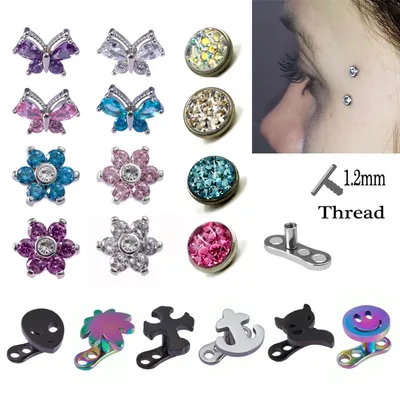 1PC Dermal Anchor Top Piercing Haut Taucher Oberfläche Ring Micro Halterungen & Verstecken-es In