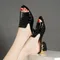Frauen Schuhe rot sexy weiches Leder weibliche Flipflop Hausschuhe Sommer Mode Heels Slides Schuhe
