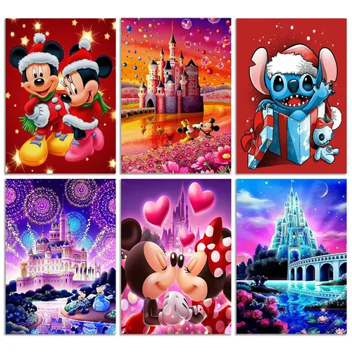 Disney Weihnachten Mickey Diamant Malerei Cartoon Mosaik Stickerei Diamant Puzzle DIY Strass