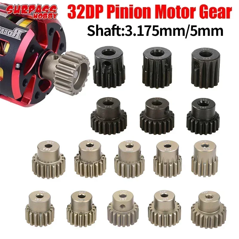 Surpass Hobby 32P Metallritzel Motor Getriebe M0,8 32DP 5mm/3,175mm Welle für 1/8 1/10 1/12 1/14 RC Auto Wltoys Traxxas Tamiya HSP Image