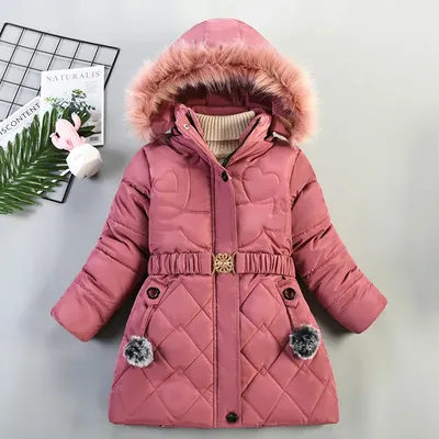 4 5 6 7 8 10 jahre Winter Mädchen Jacke Warm Halten Dicke Mode Mit Kapuze Kinder Oberbekleidung Image
