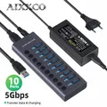 Metall USB 3 0 Hub Multi USB Splitter 4/2 0 Ports verwenden Netzteil mehrere Expander Hub mit