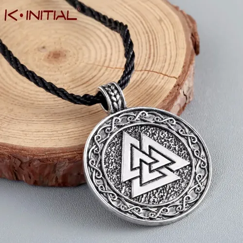 Kinitial Retro Die Valknut Viking Runes Halskette Anhänger Skandinavischen Nordischen Vikings Charms