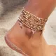 Böhmen Handgemachte Reis Perlen Kette Ankle Armband Bein Fuß Schmetterling Charme Fußkettchen Set