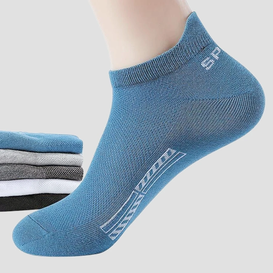 5Pairs Hohe Qualität Männer Ankle Socken Atmungsaktive Baumwolle Sport Socken Mesh Casual Sportlich Sommer Dünne Geschnitten Kurze Sokken Größe 38-45