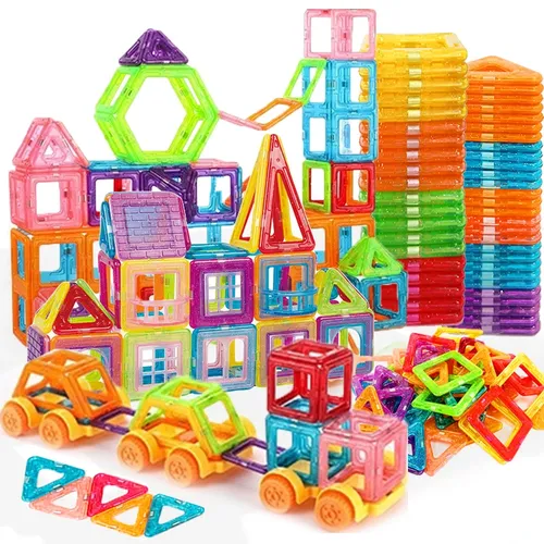 64-184Pcs Kinder Magnetische Bausteine Mini Größe Magnet Spielzeug für Jungen Bau Set STEM Spielzeug