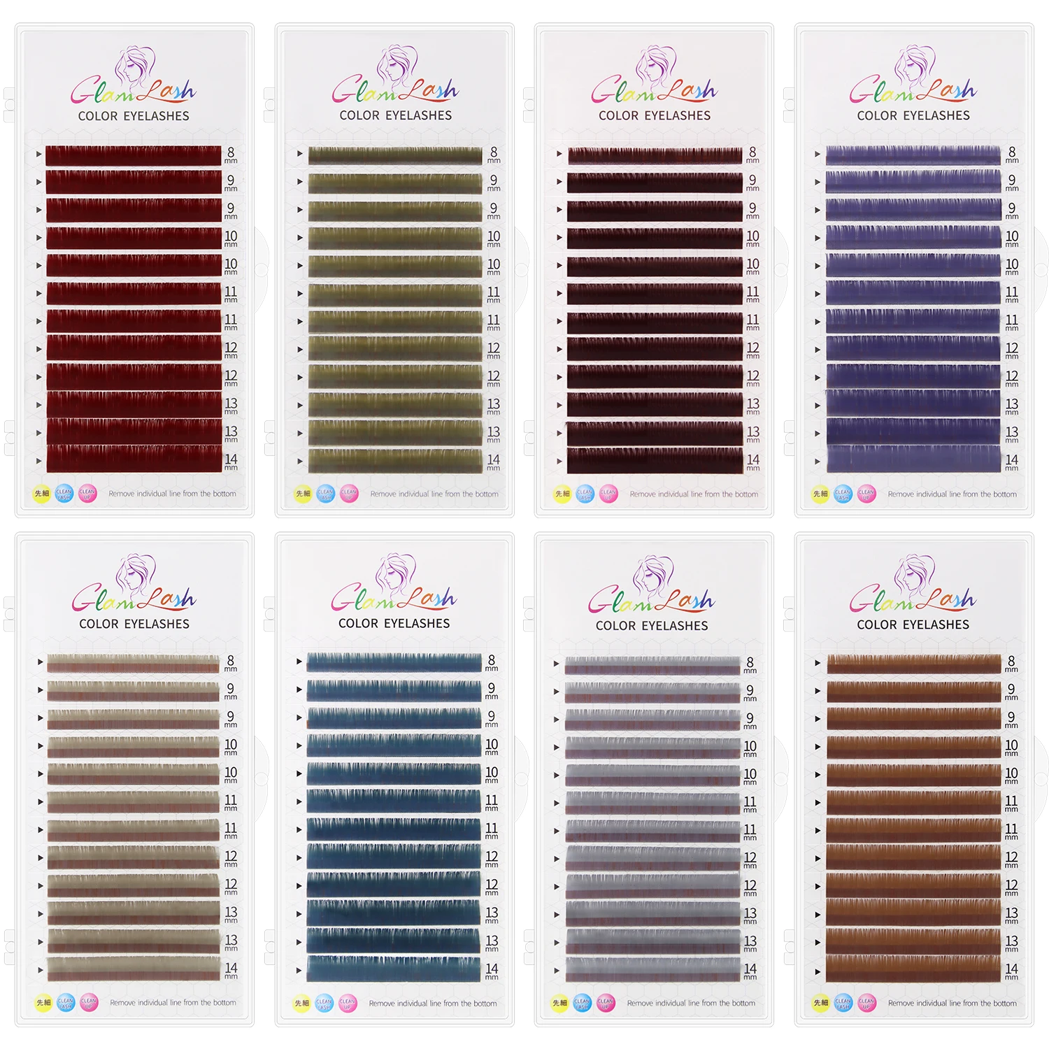 GLAMLASH Farbige Wimpern Literarisches Morandi-Grau Individuelle natürliche falsche bunte Wimpernverlängerung Image