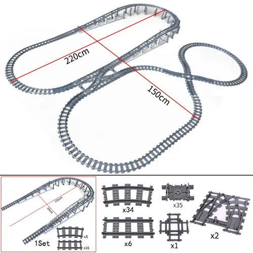 City Züge Schalter Flexible Tracks Gerade Gebogene Schienen Kreuzung Flexible High-Speed Eisenbahn