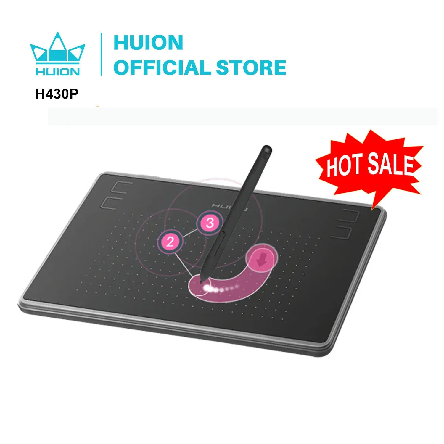 HUION H430P Digitale Tablets Micro USB Signature Graphics Zeichenstift Tablet OSU Spiel Batteriefreies Tablet Android Mac Windows