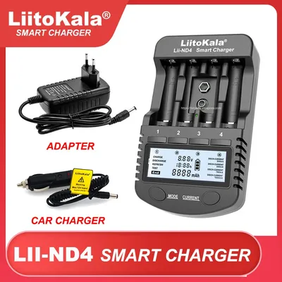 LiitoKala Lii-ND4 NiMH/Cd ladegerät aa aaa ladegerät LCD Display und Test batterie kapazität Für 1 2