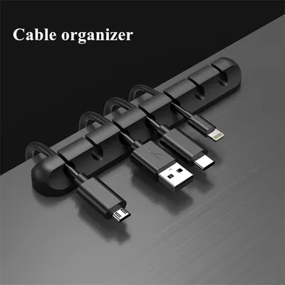 Krawatte Fixer Draht Management Organizador Schnur Clip Büro Desktop Telefon Kabel Halter USB Kabel