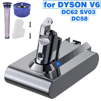 V6 Akku für Dyson, 21,6 V 6000 mAh Akku für Dyson V6 Staubsauger DC58, DC59, DC61, DC62, 650, 770, 880, SV03, SV04, SV05, SV06, SV07, SV09 Image