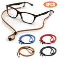 4 Teile/los Gläser Strap Neck Cord Einstellbare Lederband Gläser Kette Sonnenbrille Brillen Seil