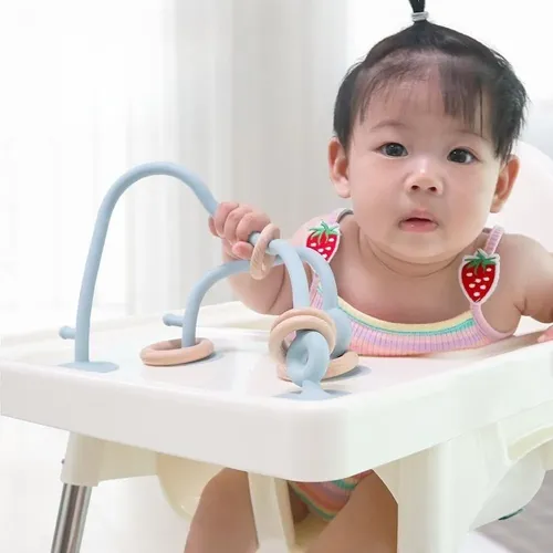 Neue Kinder Holzring weiches Silikon Beißring Spielzeug Säugling Zahnen Kau spielzeug Baby zubehör