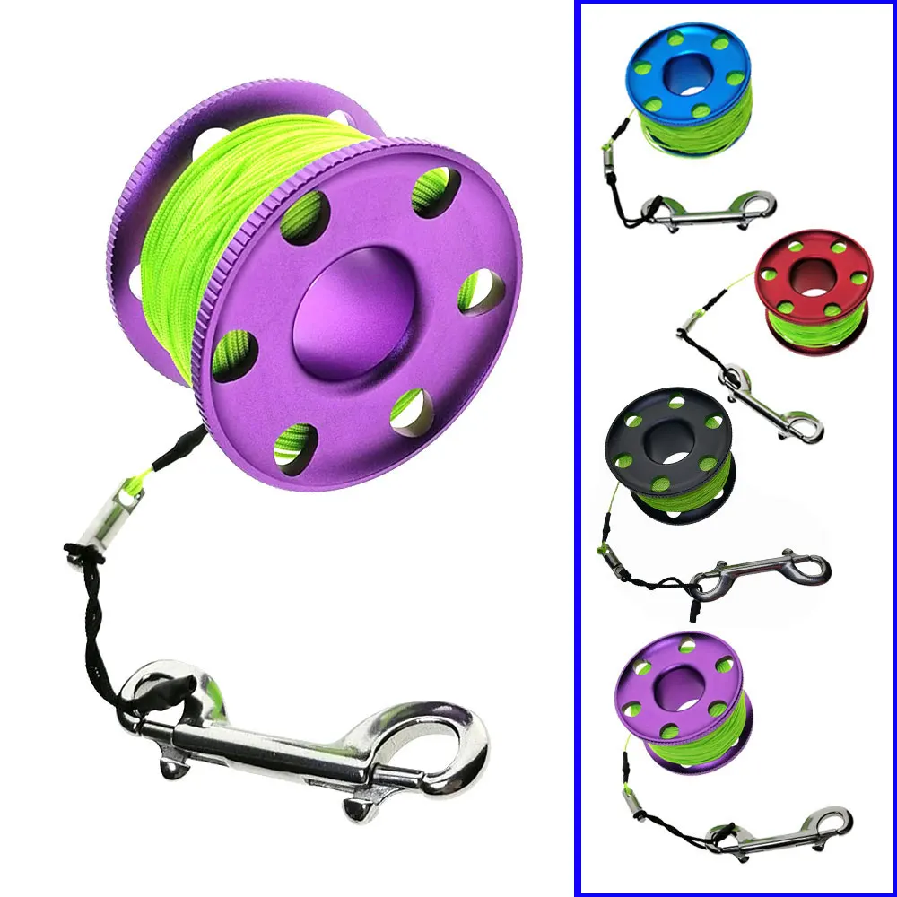 30–60 Meter Tauchspule Fingerrolle Wreck Cave Anti-Missing Marker Line Diver Safety Equipment mit sinkender Linie Image