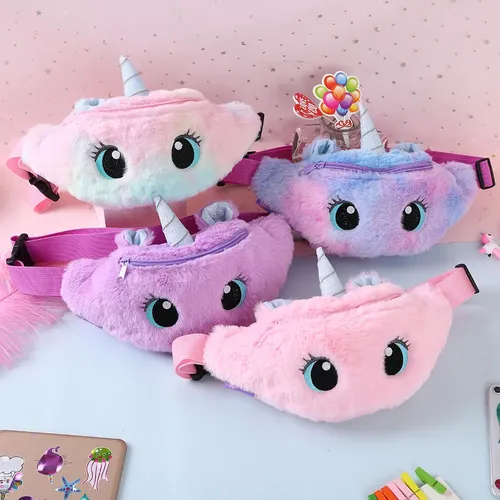 Kinder Fanny Pack Cute Unicorn Plüsch Spielzeug Gürtel Gradienten Farbe Brust Tasche Cartoon