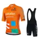 2023 Team Euskadi Rad trikot Set Orange 19d Bike Shorts Sets Herren Ropa Ciclismo Maillot Culotte