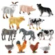 Mini Bauernhof Tiere Figuren Set Simulation Scheune Pferd Kuh Figuren PVC Modell Decor Pädagogisches