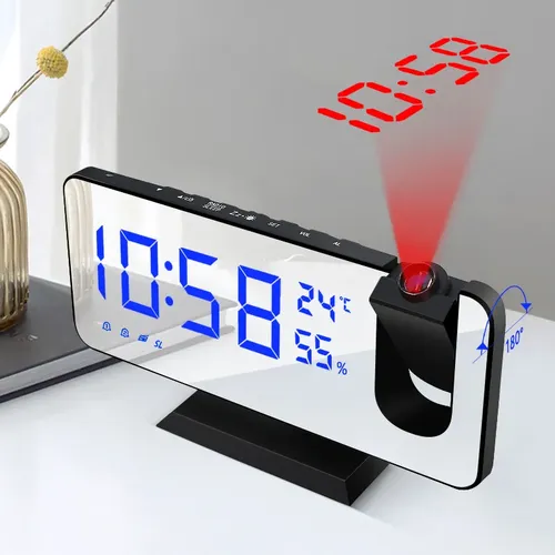 LED digitale Wecker Tisch uhr elektronische Desktop-Uhren USB wecken FM Radio Zeit Projektor