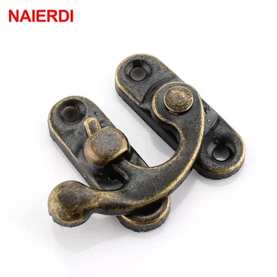 NAIERDI Kleines antikes Metallschloss, dekorative Haspen, Haken, Geschenk, Schmuckschatulle aus Image